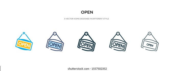 open icon in different style vector illustration. two colored and black open vector icons designed in filled, outline, line and stroke style can be used for web, mobile, ui