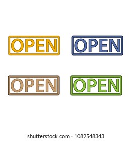 Open icon, flat design. Vector illustration on white background.