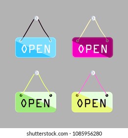 Open icon, flat design. Vector illustration 
