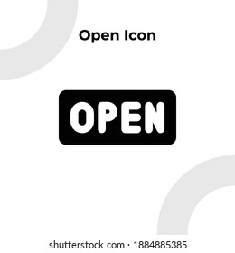Open Icon with Glyph Style, Vector Editable 