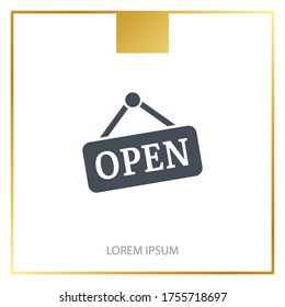 Open icon. Hanging sign with information welcoming shop Icon. Vector illustration EPS 10.