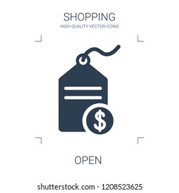 open icon. high quality filled open icon on white background. from shopping collection flat trendy vector open symbol. use for web and mobile