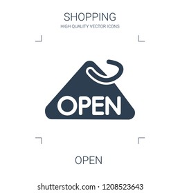 open icon. high quality filled open icon on white background. from shopping collection flat trendy vector open symbol. use for web and mobile
