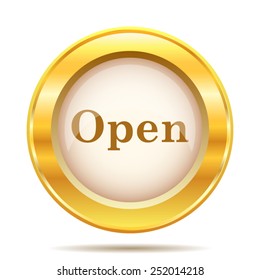 Open icon. Internet button on white background. EPS10 vector. 