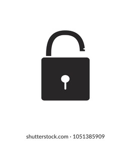 Open icon, isolated on background. Vector.  Flat style. Concept of password, blocking, security. 