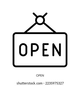 open icon. Line Art Style Design Isolated On White Background