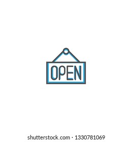 open icon line design. Business icon vector illustration design
