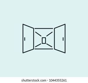 Open icon line isolated on clean background. Open icon concept drawing icon line in modern style. Vector illustration for your web site mobile logo app UI design.