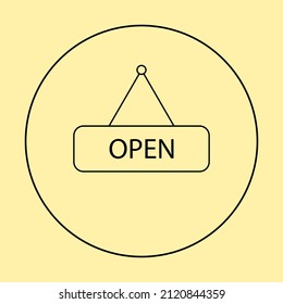open icon on pale yellow background