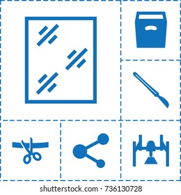 Open icon. set of 6 open filled icons such as window, share, box, scalpel