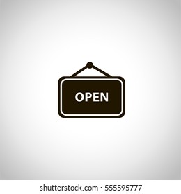 open icon. sign design. gray gradient background
