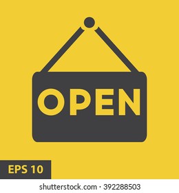 Open Icon. Open Sign. yellow icon. vector.