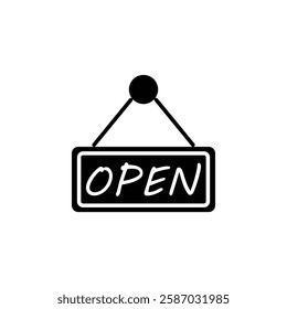 open icon Simple thin line logo