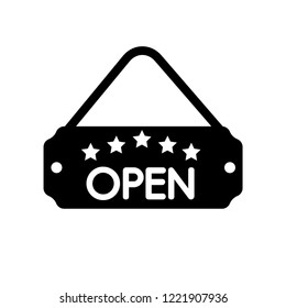 Open icon. Trendy Open logo concept on white background from Hotel and Restaurant collection. Suitable for use on web apps, mobile apps and print media.