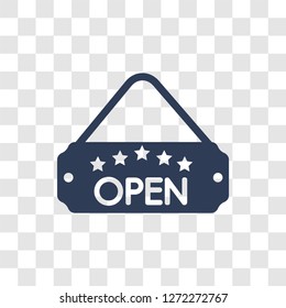 Open icon. Trendy Open logo concept on transparent background from Hotel and Restaurant collection