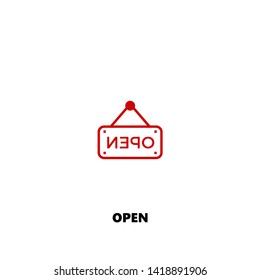 open icon. open vector design. sign design. red color