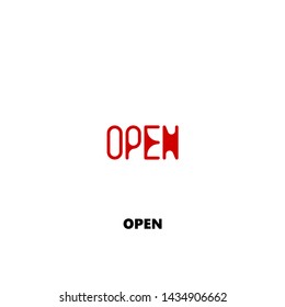 open icon. open vector design. sign design. red color