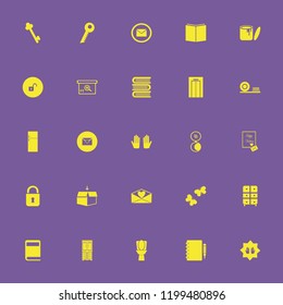 open icon. open vector icons set notebook pencil, heart envelope, open lock and cabinet