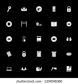 open icon. open vector icons set book, lock, key tag and heart envelope