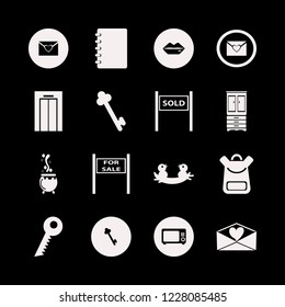 open icon. open vector icons set sold house, heart envelope, nest chicks and cupboard