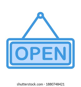 Open icon vector illustration in blue style for any projects, use for website mobile app presentation