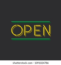 Open icon, vector illustration design. Neon logo collection.