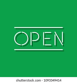 Open icon, vector illustration design. Neon logo collection.