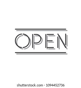 Open icon, vector illustration design. Neon logo collection.