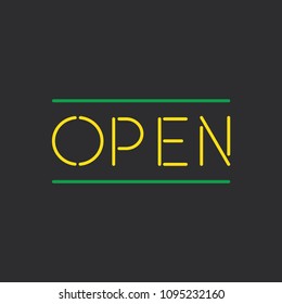 Open icon, vector illustration design. Neon logo collection.