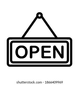 Open icon vector illustration in line style for any projects, use for website mobile app presentation