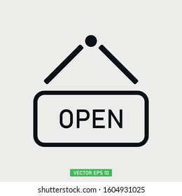 Open Icon Vector Illustration,open tag icon