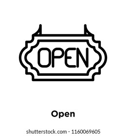 Open icon vector isolated on white background, Open transparent sign , line and outline elements in linear style