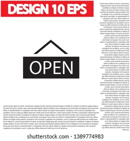 open icon vector . Lorem Ipsum Illustration design