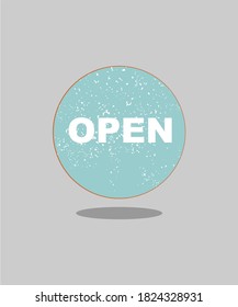 open icon vector on vintage grey colour