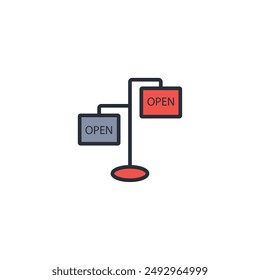 Open icon. vector.Editable stroke.linear style sign for use web design,logo.Symbol illustration.