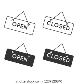 Open icon,closed icon set Design Template. Vector eps 10