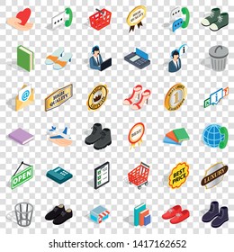 Open icons set. Isometric style of 36 open vector icons for web for any design