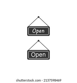 Open icons set in modern flat style. Vector