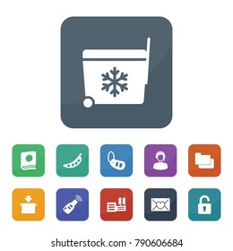Open icons. vector collection filled open icons such as pea, car key, car alarm key, package, love letter, folder, supermarket, customer care, catalog, unlock