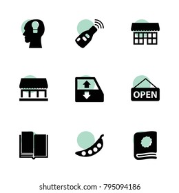 Open icons. vector collection filled open icons set.. includes symbols such as pea, car window lift, car key, book, ley lock in head, open. use for web, mobile and ui design.