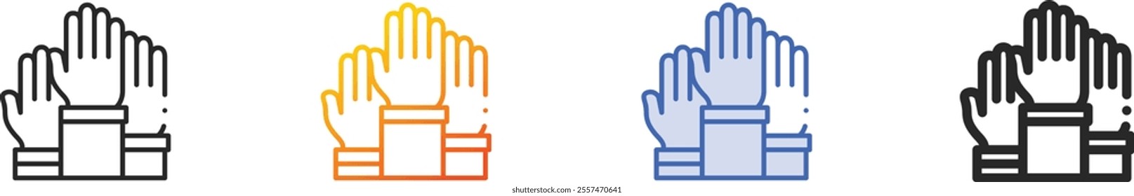 open icon.Thin Linear, Gradient, Blue Stroke and bold Style Design Isolated On White Background