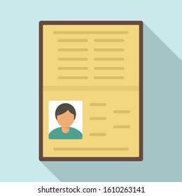 Open id passport icon. Flat illustration of open id passport vector icon for web design