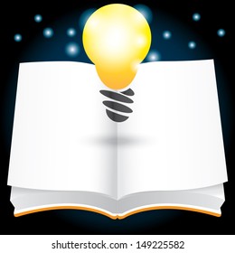 open idea with book vector illustration