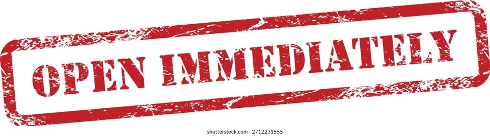 Öffnen Sie sofort Red Grunge Rubber Stamp