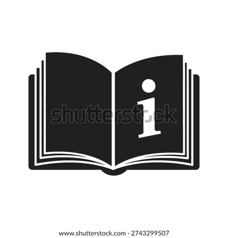 Open information book showing pages with info letter i for knowledge reading and user guide manual concept