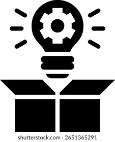 Icono de innovación abierta Ilustración vectorial de glifos