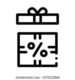 Open Interest Gift Icon Vector. Outline Open Interest Gift Sign. Isolated Contour Symbol Illustration