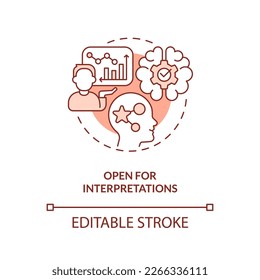 Open for interpretations terracotta concept icon. Economic indicators disadvantage abstract idea thin line illustration. Isolated outline drawing. Editable stroke. Arial, Myriad Pro-Bold fonts used