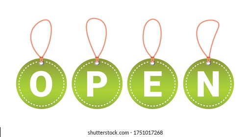 open invitation banner with tags big opening advertising campaign poster horizontal vector illustration