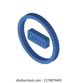 Open isometric left top view 3D icon